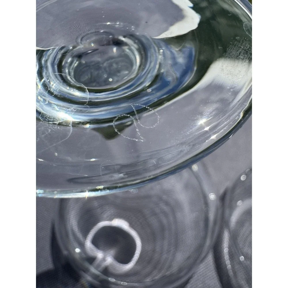 Set of 2 Pasabahce Coupe Glasses Monogram Champagne Cocktail 5.5
